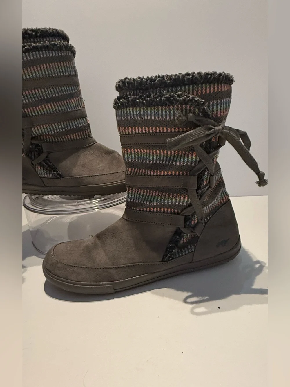 Rocket Dog Gray sweater Knit Multicolor Winter Boots